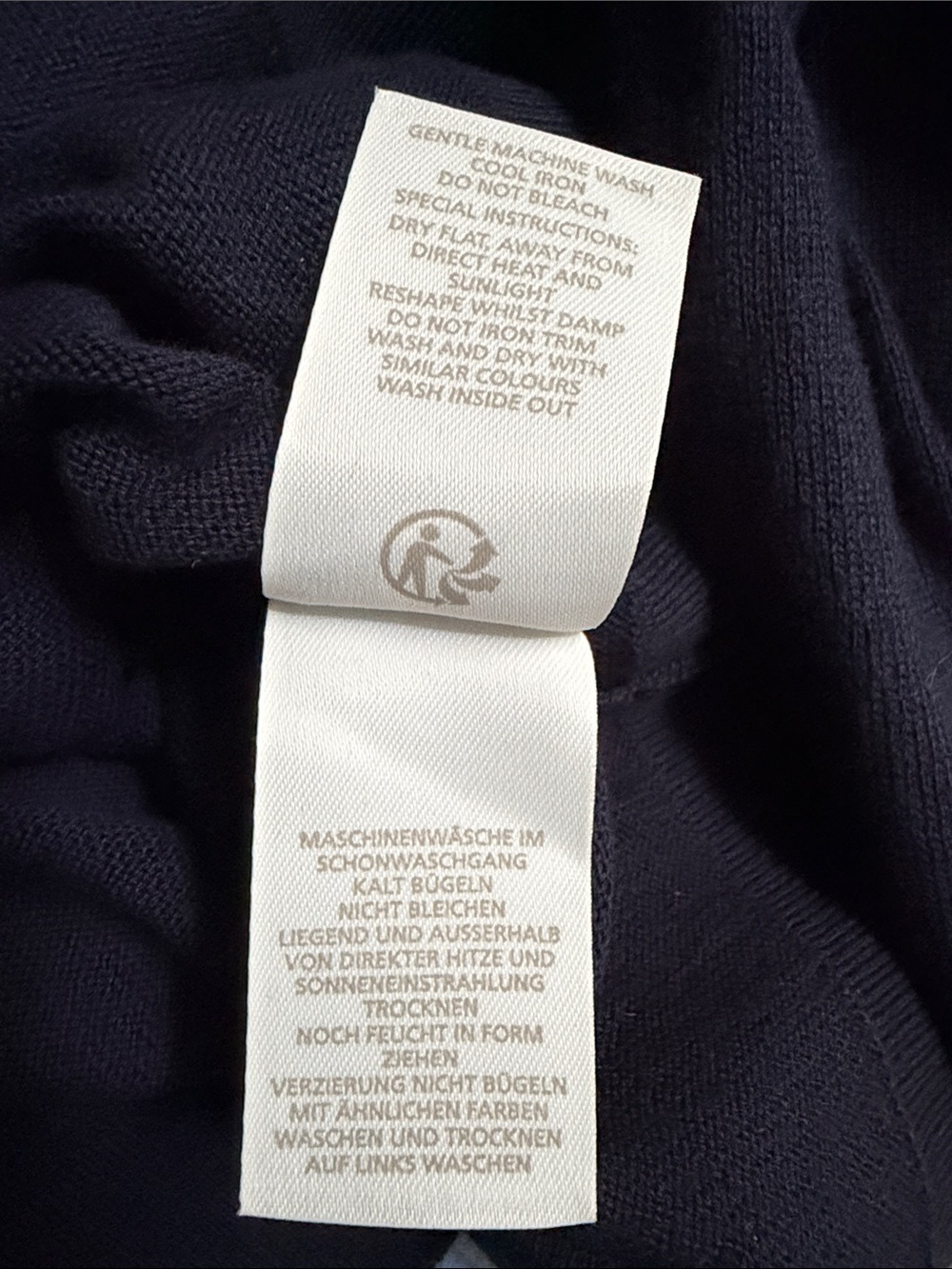 Boden Abigail Grossgrain Ribbon Trim Button Down Cardigan in Navy - Picture 7 of 7